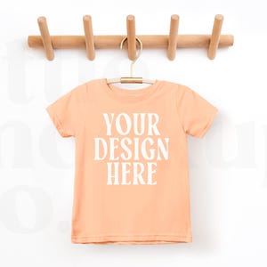 Sunset Rabbit Skins 3321 Toddler Fine Jersey T-Shirt | Youth T-Shirt Mockup | Rabbit Skins Mock | Toddler Shirt Mockup | Kids Mockup