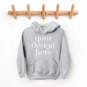 Sport Gray Gildan Kids Hoodie | Kids Hoodie Mockup | Youth Hoodie Mockup | Gildan Kids Hoodie | Kids Mockup