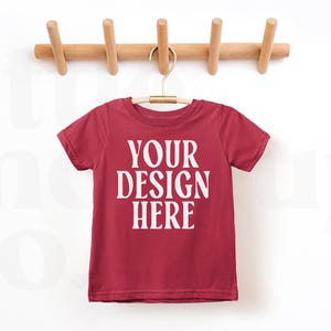 Garnet Rabbit Skins 3321 Toddler Fine Jersey T-Shirt | Short Sleeve Tee Mockup | Rabbit Skins | Toddler Shirt Mockup
