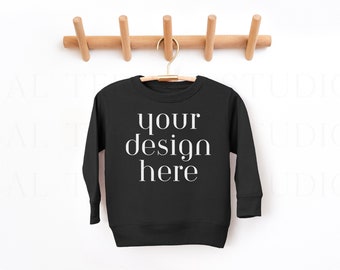 Black Rabbit Skins 3317 Sweatshirt Mockup | Toddler Sweatshirt Mockup | Toddler Mockup | Rabbit Skins 3317
