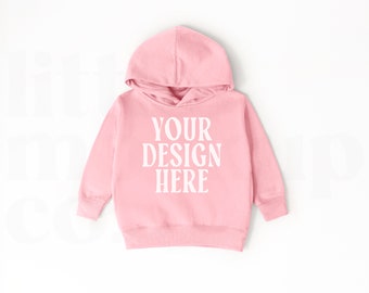Pink Rabbit Skins 3326 Hoodie Mockup | Kids Hoodie Mockup | Toddler Hoodie Mockup | Rabbit Skins 3326 Flatlay