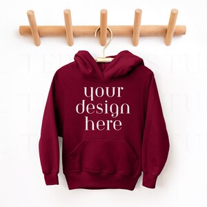 Maroon Gildan Kids Hoodie | Kids Hoodie Mockup | Youth Hoodie Mockup | Gildan Kids Hoodie | Kids Mockup