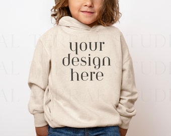 Mockup di felpa con cappuccio in pelliccia di coniglio naturale 3326 / Mockup di felpa con cappuccio in pile per bambini / Mockup di felpa con cappuccio per bambini / Pelli di coniglio 3326 / Mockup per bambini