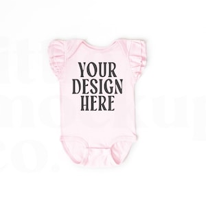 Ballerina Rabbit Skins 4439 - Infant Flutter Sleeve Baby Rib Bodysuit | Baby Onesie Mockup | Minimal Mockup | Kids Boho Mockup