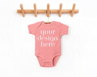 Mauvelous Rabbit Skins Onesie 4400 Mockup | Rabbit Skins Baby Mockup |  Bodysuit | Bodysuit Mockup | Baby Mockup | Boho Mockup