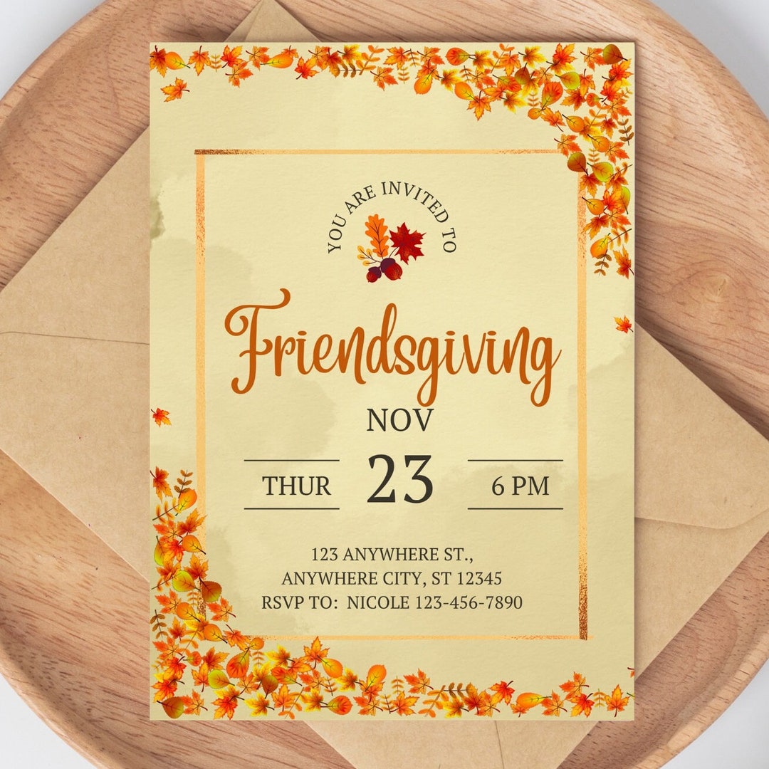 Friendsgiving Invitation Thanksgiving Invitation Friendsgiving Etsy