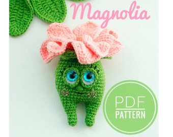 Magnolia Pattern, English crochet flower pattern, spring flower crochet, ENGLISH and RUSSIAN LANGUAGES