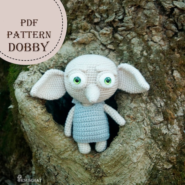 Pattern Dobby crochet toy elf amigurumi PDF in English
