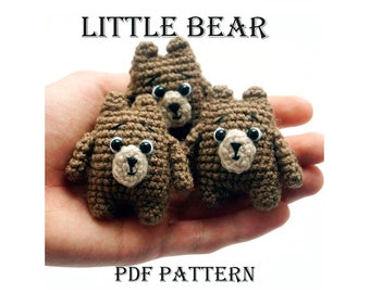 Pattern crochet little Bear, pattern keychain, pdf, english crochet pattern, animal crochet pattern,little toys, amigurumi bear, teddy bear