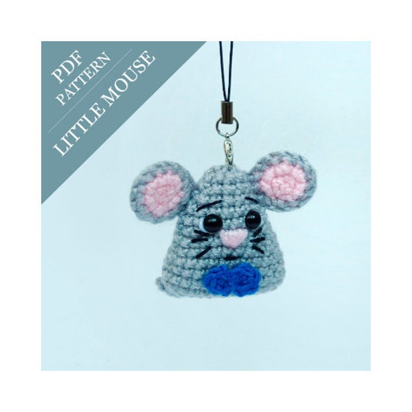 Pattern crochet little Mouse,English crochet pattern, pattern keychain, pattern brooch, pdf, animal crochet pattern, crochet mouse
