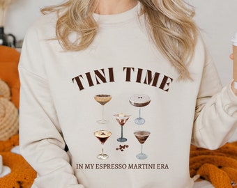 Espresso Martini-tröja, Tini Time, espressoskjorta, espresso Martini-topp, present till Martini-älskare, Martinis-tröja, cocktailtröja