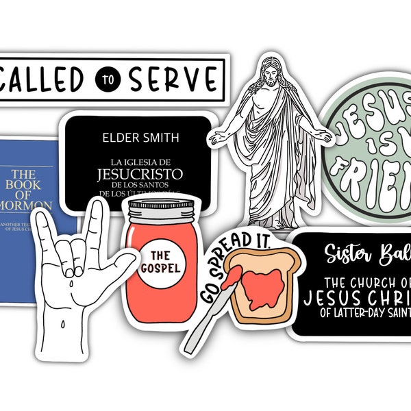 Custom Missionary Sticker Pack | Book of Mormon Sticker | LDS Missionary Gift Idea |  Name Tag | Called to Serve | Spread the Gospel | Jesus