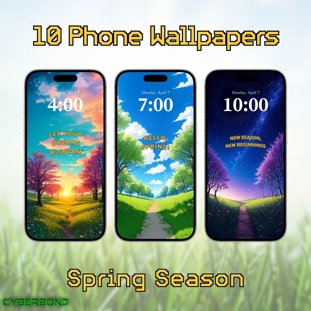 Spring Season Theme iPhone Wallpaper Pack – Minimal Aesthetic Phone ...