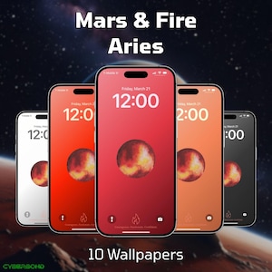 Minimal Aries Zodiac iPhone Wallpaper Pack – 10 Mars & Fire Screensavers | Cute Trait-Based Backgrounds | Astrology iOS Theme