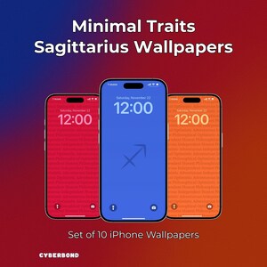 Minimal Sagittarius iPhone Wallpaper Pack – 10 Cute Color & Trait Screensavers | Sagittarius Zodiac Symbol Backgrounds | Aesthetic iOS Theme