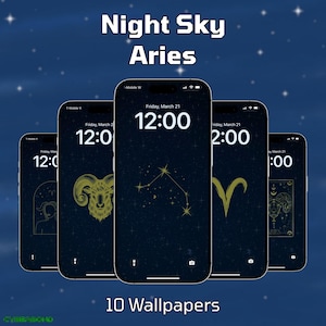 Aries Star Sign iPhone Wallpaper Pack - Zodiac Theme Phone Backgrounds | Unique Zodiac Sign Aesthetic Gift | Astrology Horoscope iOS Theme