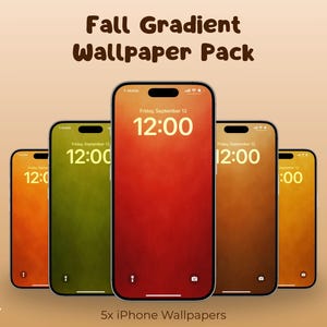 Fall Gradient iPhone Wallpaper: Autumn Aesthetic Background , 5 Color Pack (Digital Download)