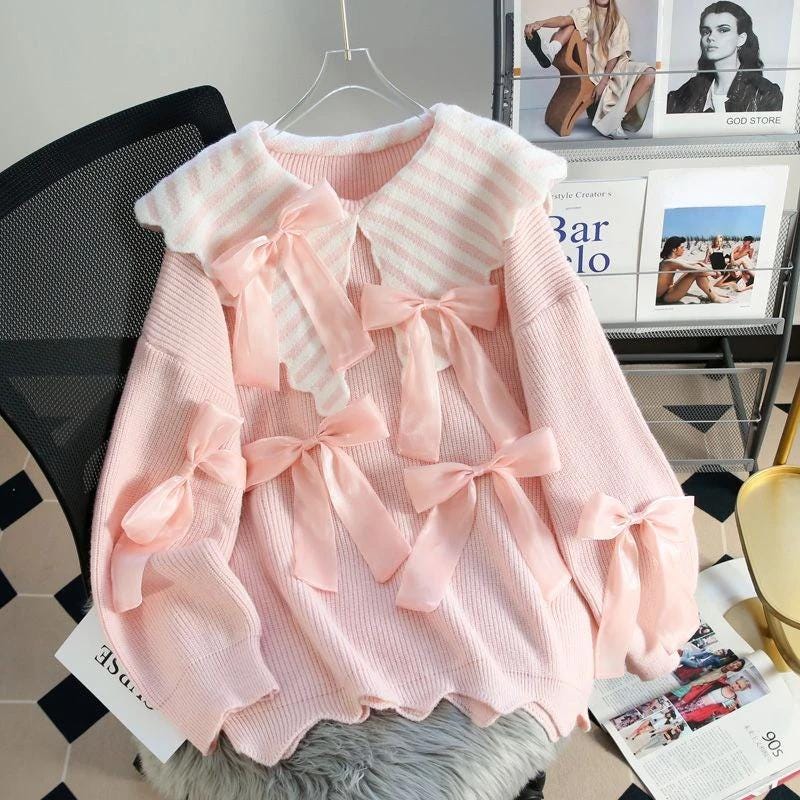 Grace Bow Pink Pullover Sweater main image 0