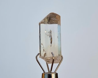 Natural Raw Terminated Imperial Topaz Crystal – 6.92 Ct – Light Orangish Yellow – Untreated – Katlang, Pakistan