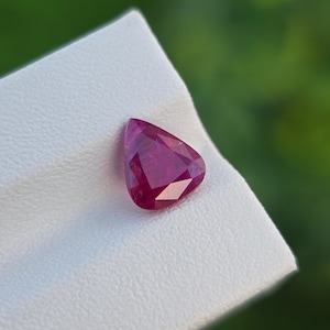 Natural Pear Cut Ruby Gemstone Loose Faceted Untreated Unheated From Afghanistan