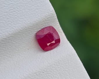 Natural Cushion Cut Ruby Gemstone Loose Faceted Untreated Unheated From Afghanistan