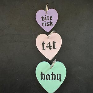 Customized Pastel heart shaped pet tag - mint green, lilac, blush pink - pet play / puppy play / furries