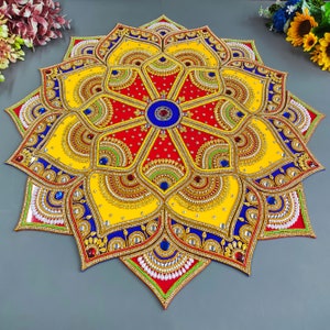 Juego de Rangoli Arts con forma étnica de acrílico para decoración del hogar y del templo, regalo de inauguración de la casa para aniversario, boda, 24,5 x 24,5 pulgadas