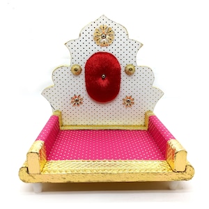 Laddu Gopal Bethak Shinhasan Pooja Sinhasan Krishna Bal Gopal Singhasan Solid Wood Home Temple ( 16*13*18.5 CM )