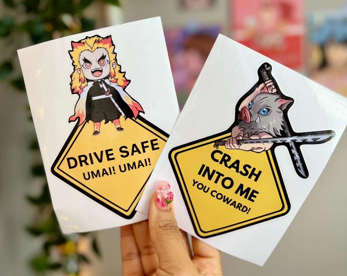 Rengoku and Inosuke, Bumper Sticker, Demon Slayer, Kawaii, Cute - Etsy