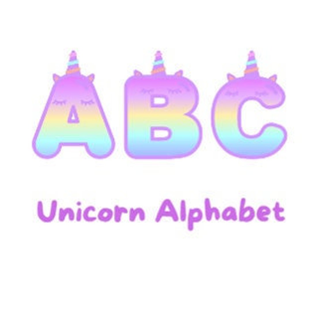 Unicorn Alphabet A-Z Unicorn Printable Letters - Etsy