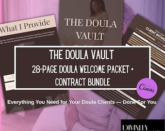 Pakiet Doula Client Experience + Pakiet Kontraktowy | Edytowalny Szablon Canva