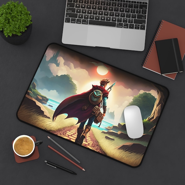 A Heroes Journey Mouse pad & Desk mat: Vibrant Colors, Dynamic Vector-like Illustration, Heroes Journey Design 1