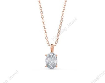 Oval Shape 925 Sterling Silve Pendant -  Handmade Solitaire Necklace Anniversary Gift For Wife