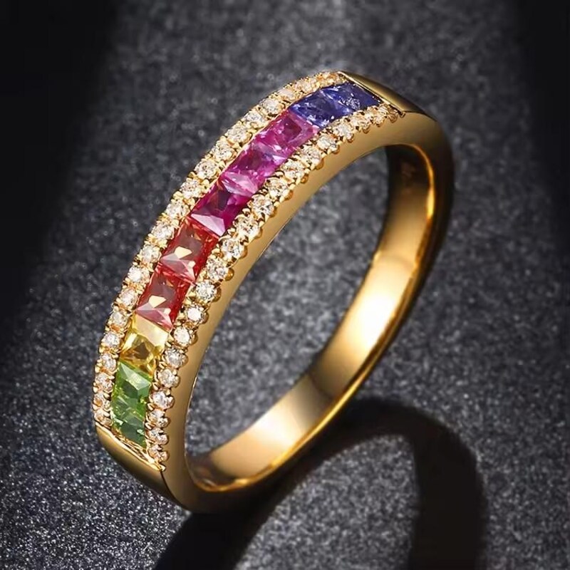Rainbow Ivy Ring