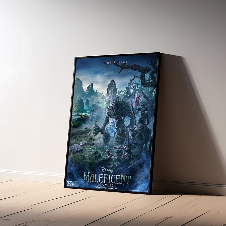 Maleficent Movie Poster, Wall Art Prints, Canvas Material Gift, High