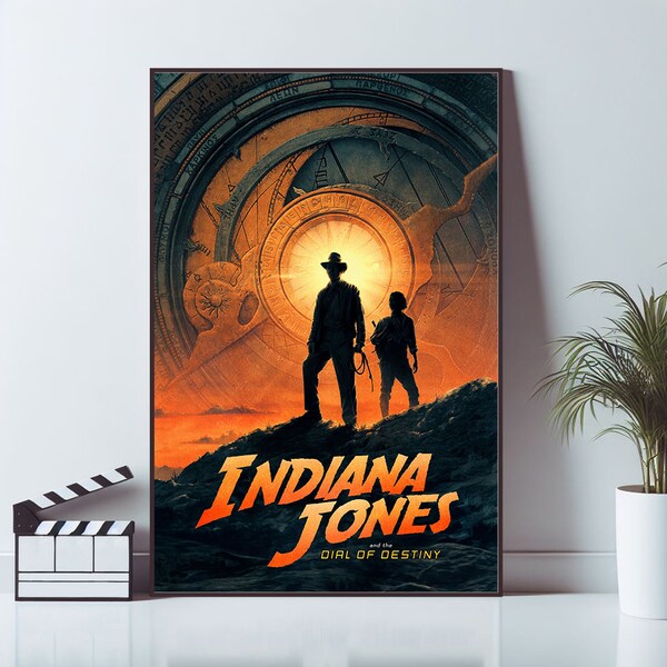 Indiana Jones und das Wahlrad des Schicksals Filmplakat, Leinwand Material Geschenk, Wohnkultur, Wohnzimmer Wandkunst, hochwertige Reproduktion