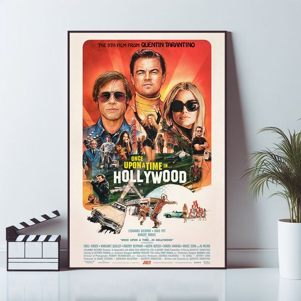 Once Upon a Time... in Hollywood Movie Poster, Wall Art Prints, Canvas Materiaal Cadeau, Hoge kwaliteit Canvas print, Home Decor, Aandenken
