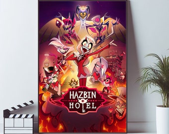 Póster de la película Hazbin Hotel, impresiones de arte de pared, regalo de material de lienzo, impresión de arte de lienzo de alta calidad, decoración del hogar, recuerdo