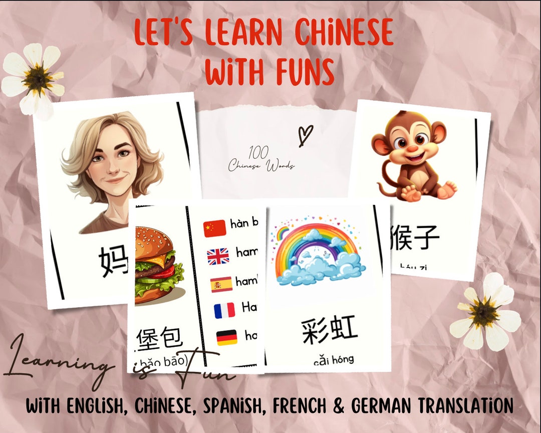 Printable Chinese Words in Flash Cards With Translation Into English ...