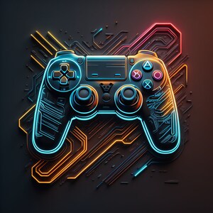 Arte al neon di gioco d'arte digitale