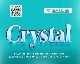 Kristall 3D Text Effekt | Premium Gold PSD (Digitaler Download)