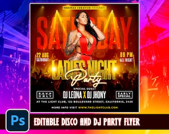 PSD Event Flyer | DJ Flyer Template, Club Flyer | Party Invite Flyer | DJ Disco Flyer | Social Media Premade Flyer | Nerimax Creative