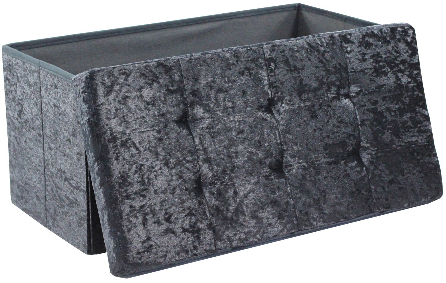 About Home Crushed Velvet Storage Ottoman Collapsible/foldable Bench Chest With Storage 30 X 15