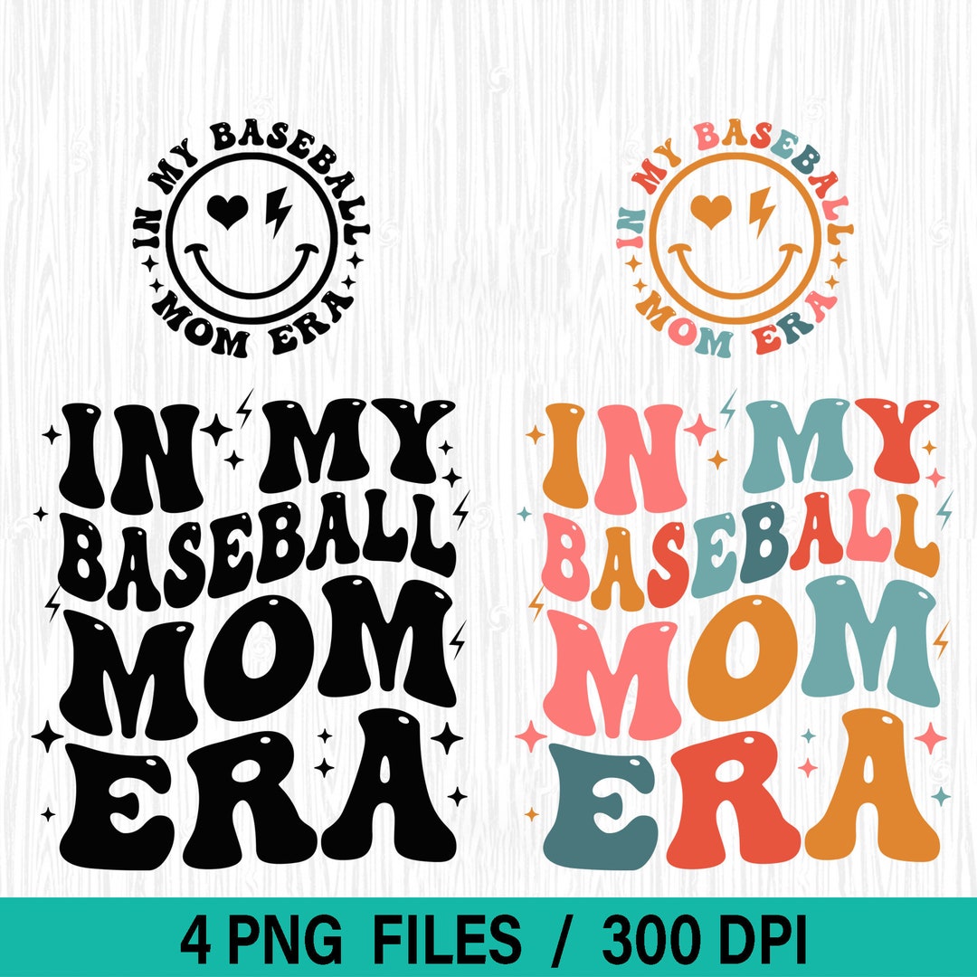 In My Baseball Mom Era Png, Wavy Smiley Pocket Design Baseball Mom Png