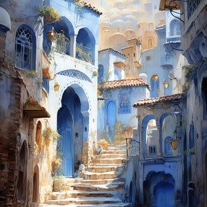 Alley in a Mediterranean town - Scenic Print - Printable Wall Decor - Instant download