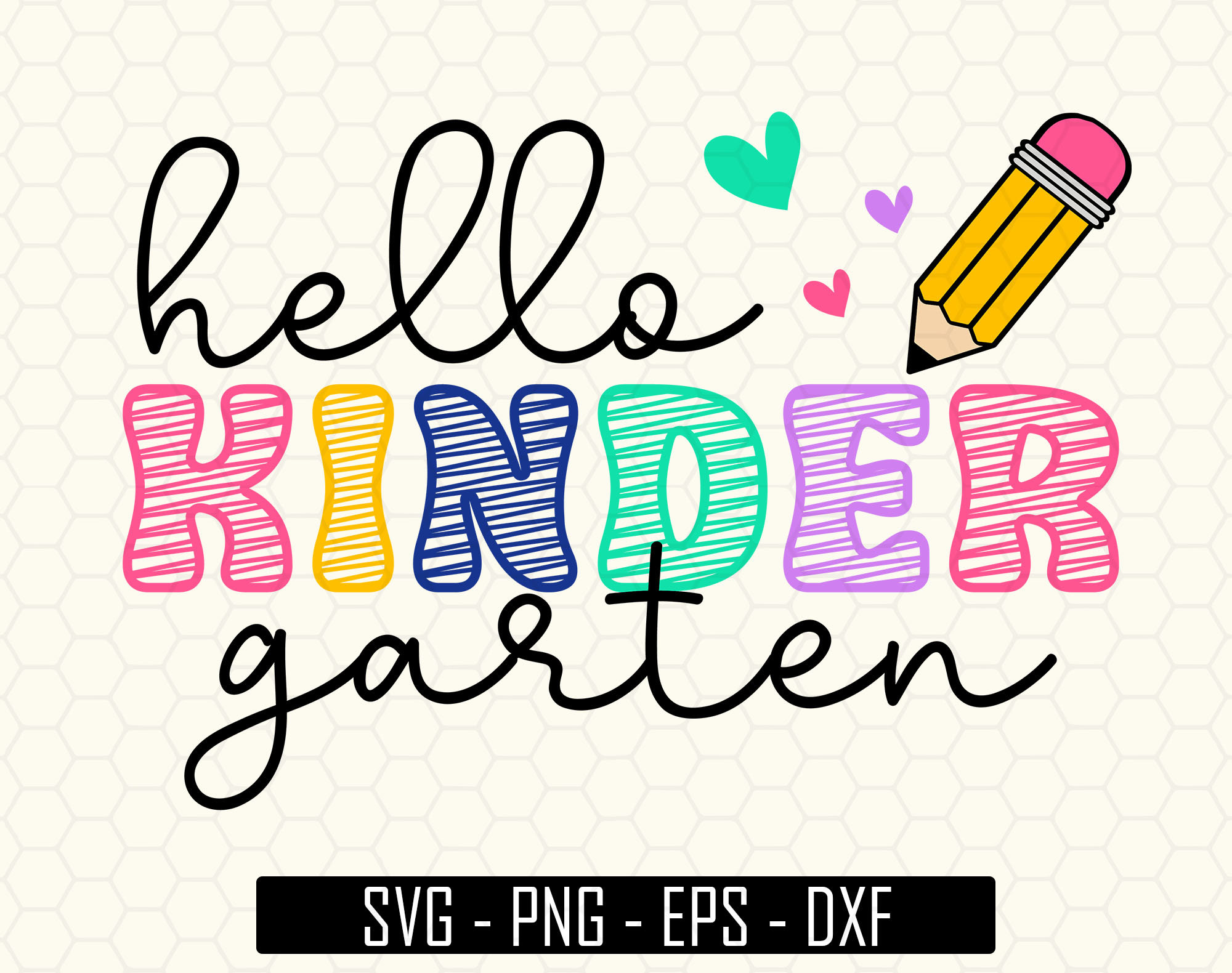Hello Kindergarten Svg, Back To School Svg, Teacher Svg, School Shirt svg, Kids Shirt svg, First Day Of School, Kindergarten Team Svg