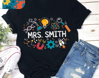 T-shirt personnalisé professeur Science Vibes, chemise Science, chemise Science Vibes, chemise maternelle, chemise enseignant, cadeau pour enseignant