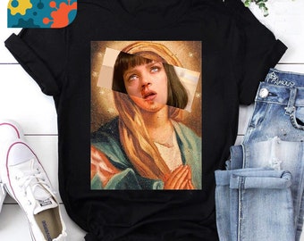 Camiseta de Mia Wallace de "Virgen María" de Pulp Fiction, camiseta de Mia Wallace, camiseta de Pulp Fiction, camiseta de Uma Thurman, camiseta vintage