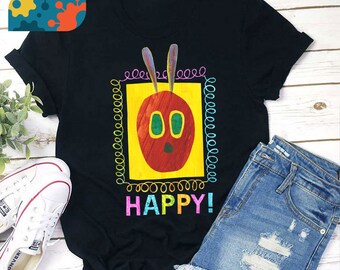 Camiseta "Sé feliz con la oruga" para profesor, divertida, para el jardín de infancia, regalo para profesor.