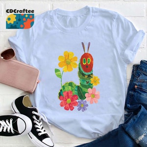 Flowers And The Very Hungry Caterpillar Teacher T-Shirt, Teacher Life Shirt, Kindergarten Shirt, Teacher Shirt, Gift For Teacher image 2